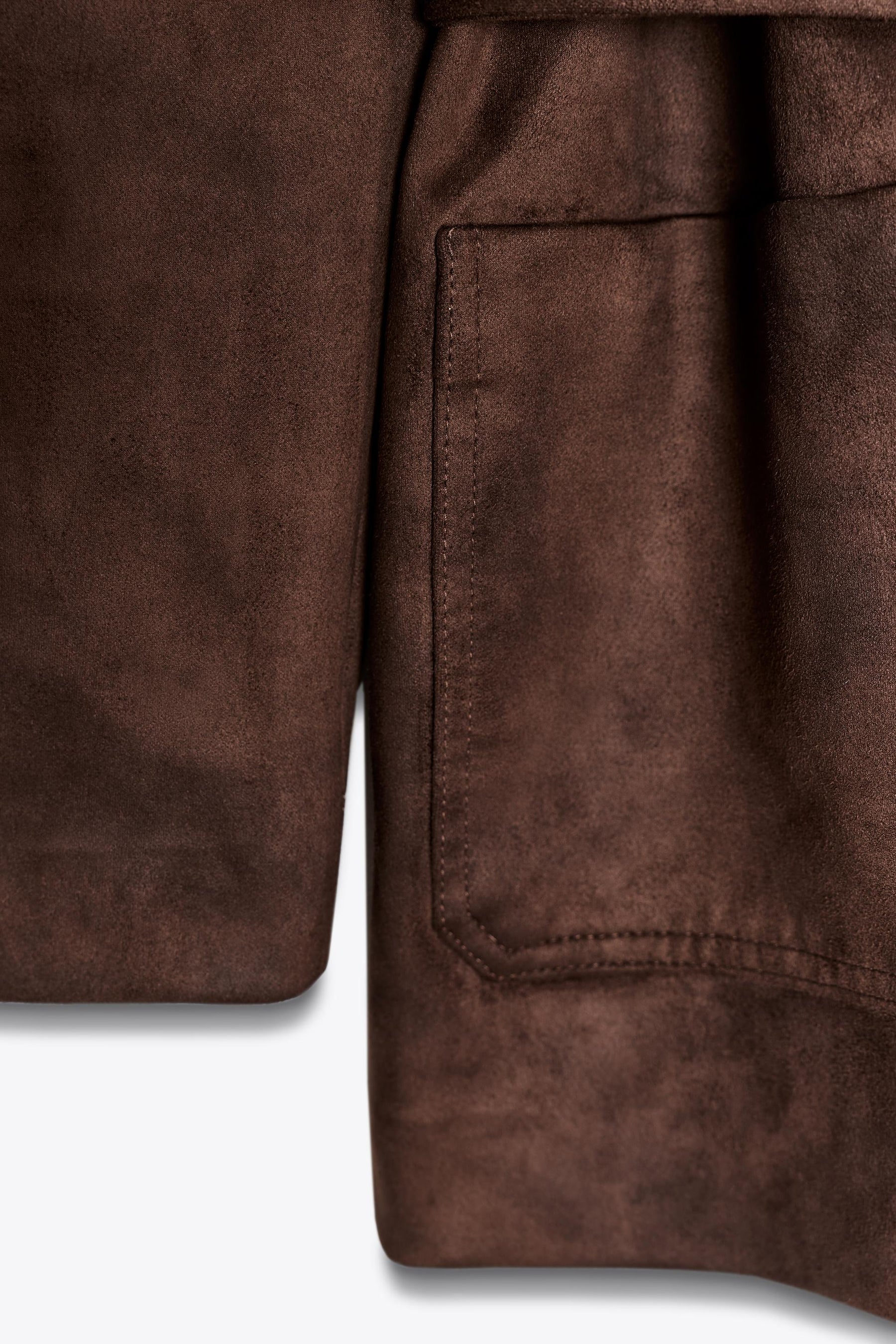 Gürteljacke in Wildlederoptik