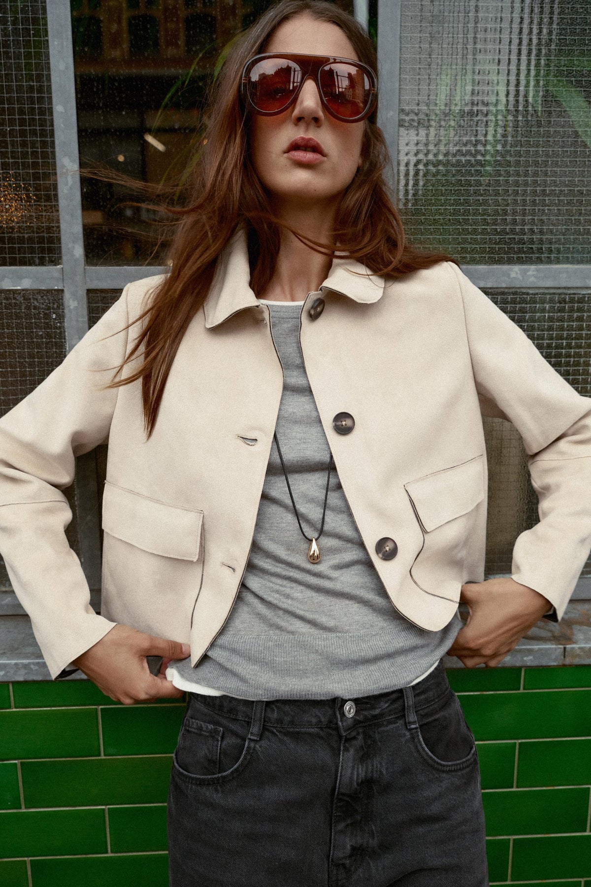 SHORT FAUX SUEDE JACKET - Image 2