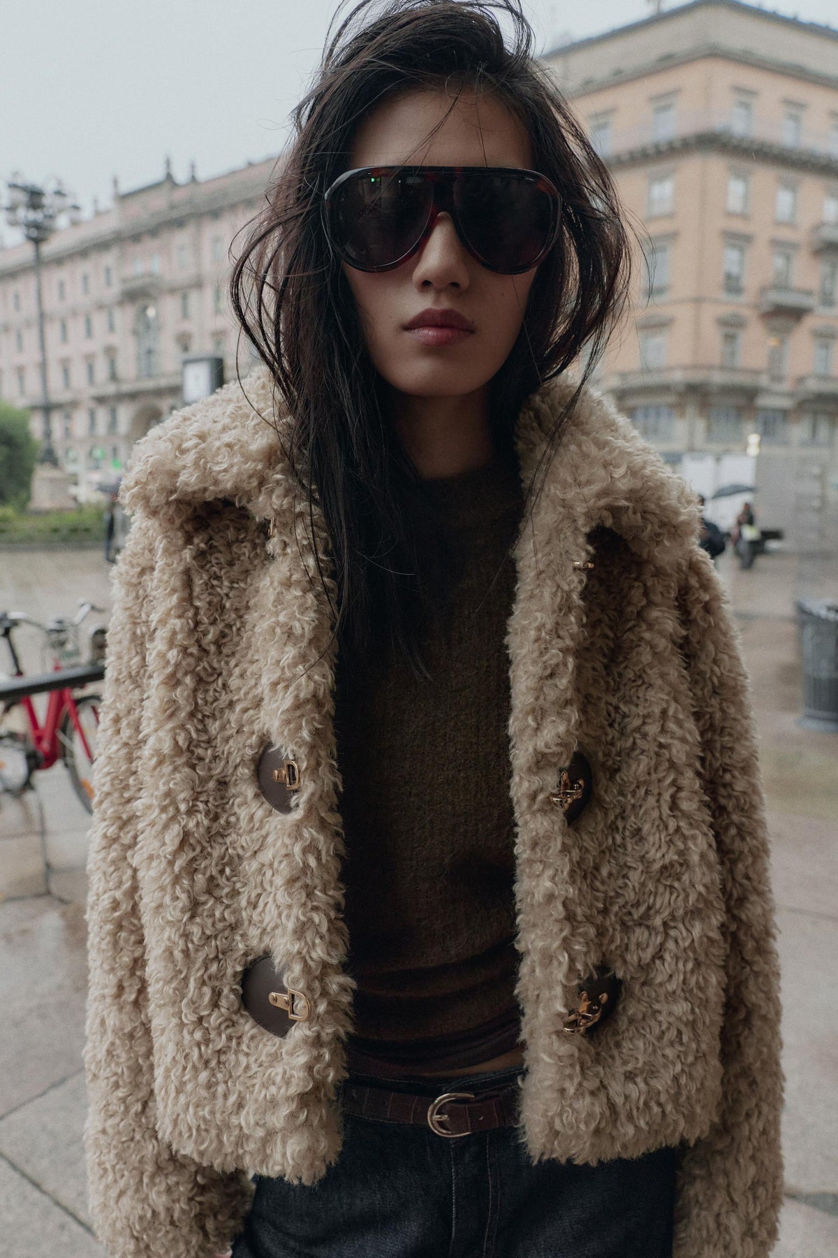 Feuerwehrjacke aus Kunstpelz