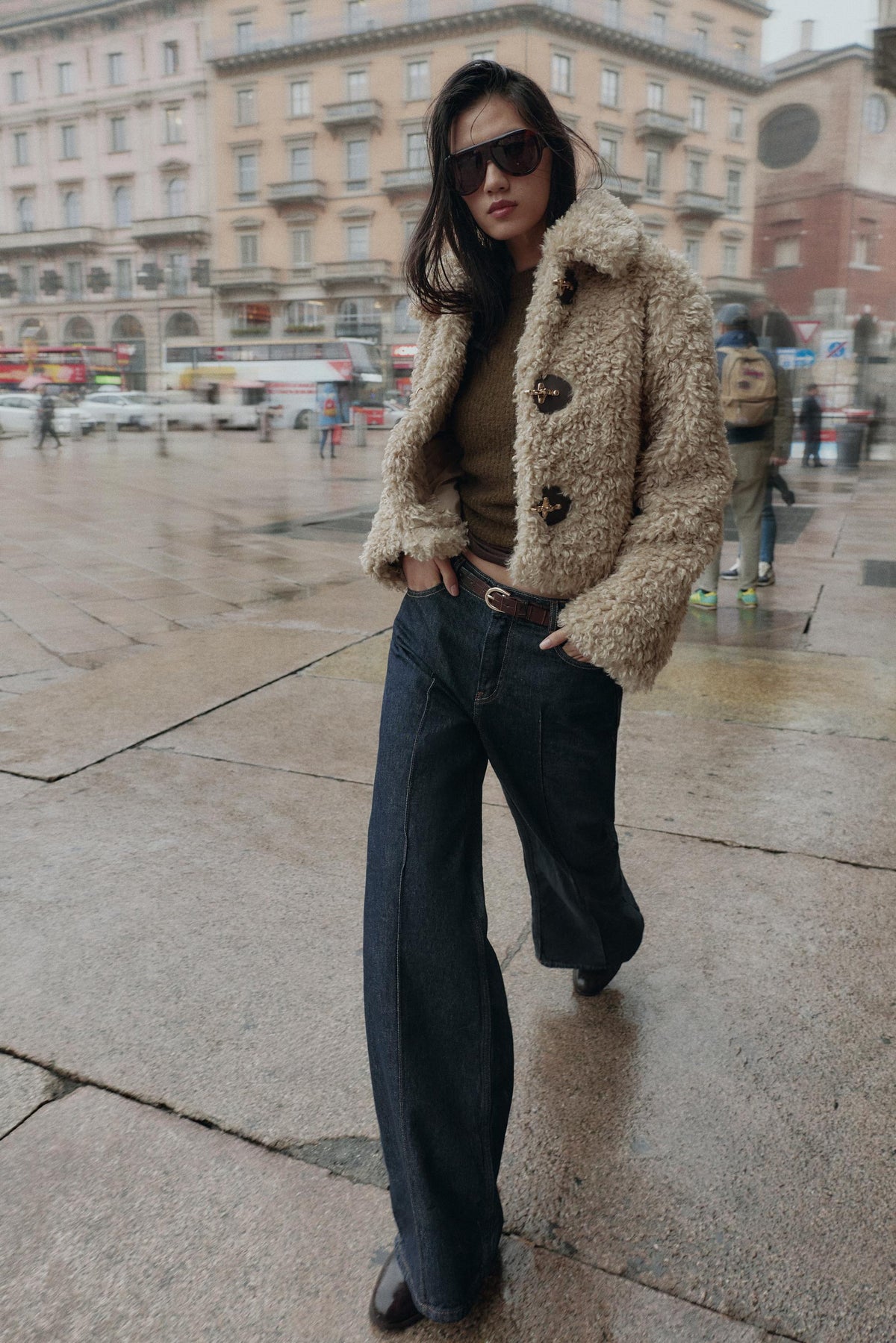 Feuerwehrjacke aus Kunstpelz