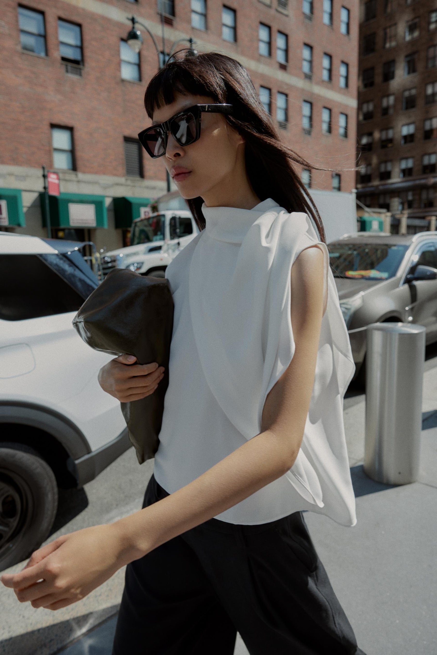 Asymmetrisches Crêpe-Top