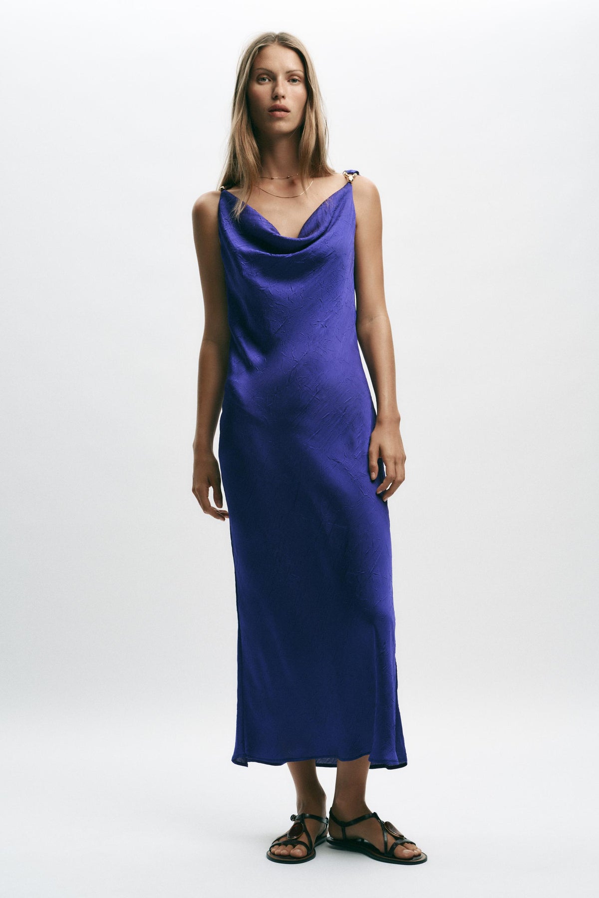MIDI CAMISOLE DRESS WITH HARDWARE - Image 1