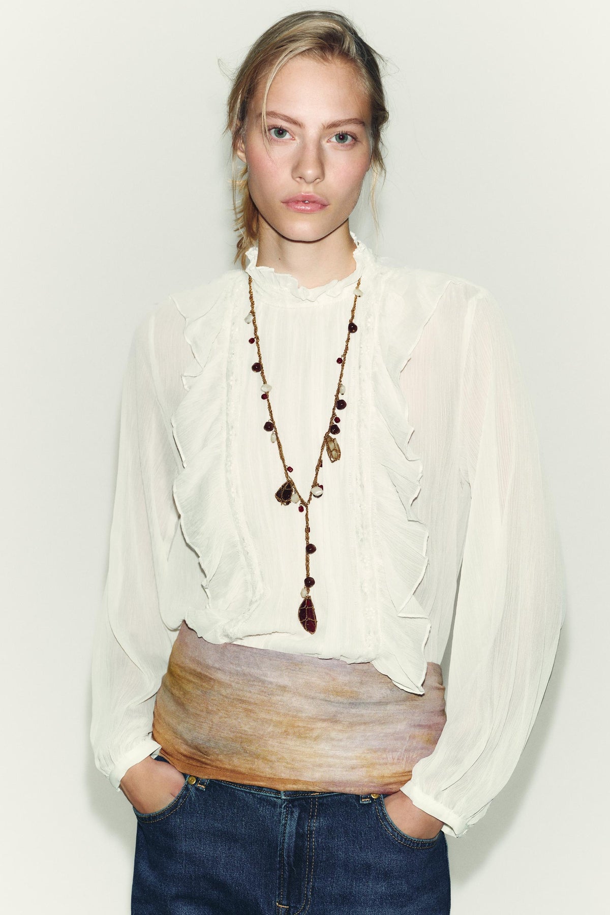 Bluse aus Baumwollgaze mit