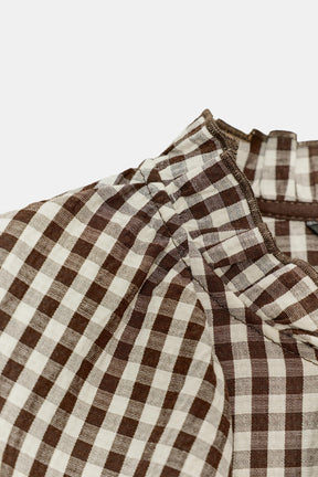 Rüschenbluse mit Vichy-Karo