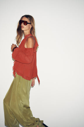 Rüschenbluse mit Neckholder