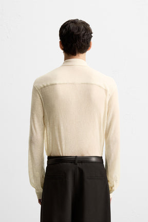 TEXTURED SEMI-SHEER SHIRT - Image 3