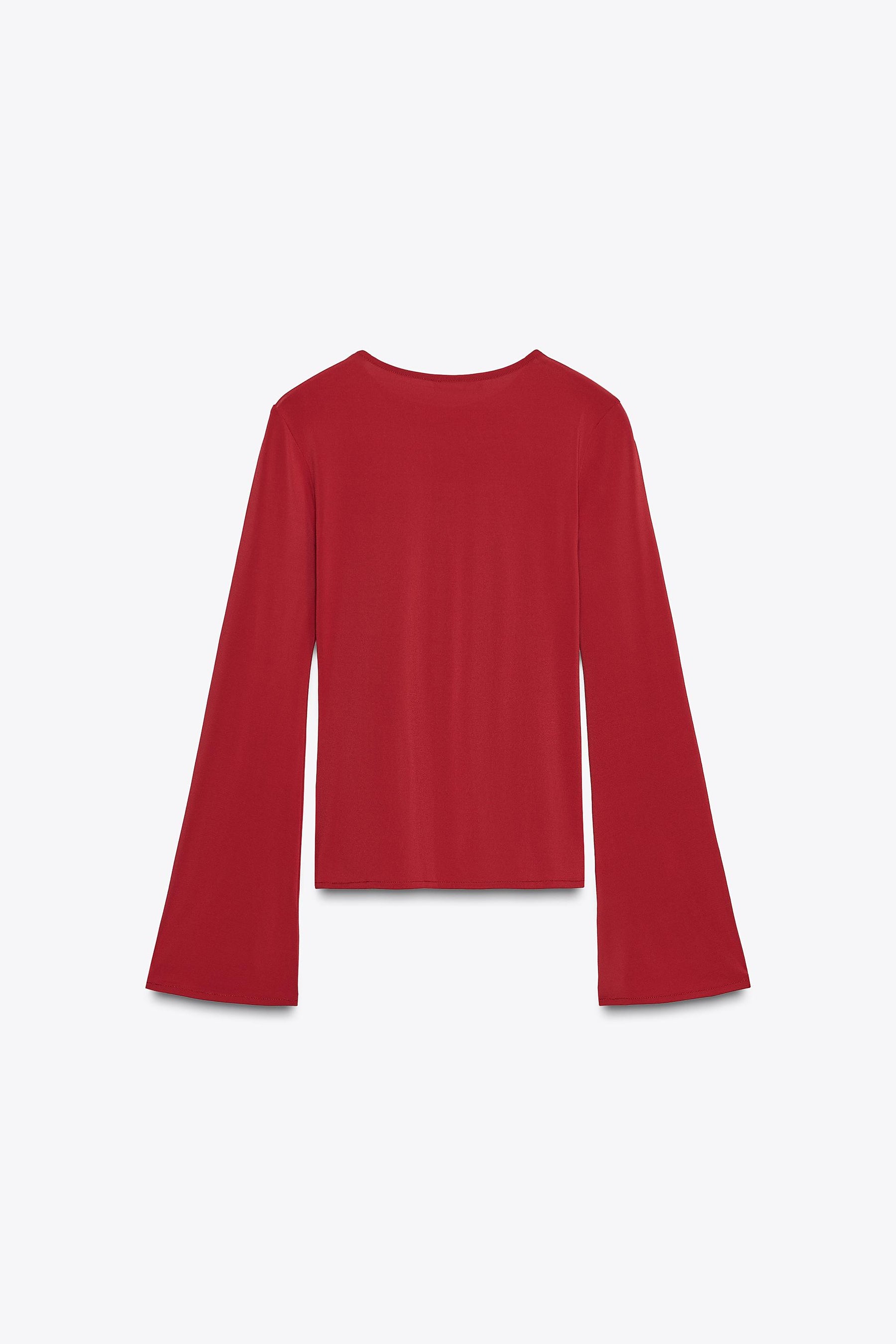 Langarm-T-Shirt mit Raffung