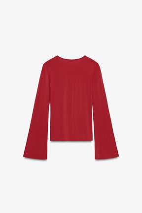 Langarm-T-Shirt mit Raffung