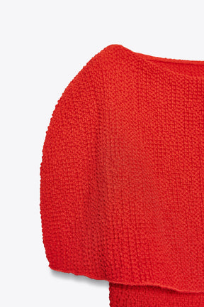 Modisches Top mit Struktur und Lagenlook