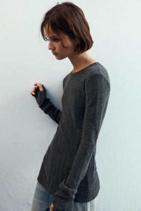 Weiches Rippstrick-T-Shirt