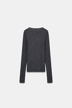 Weiches Rippstrick-T-Shirt