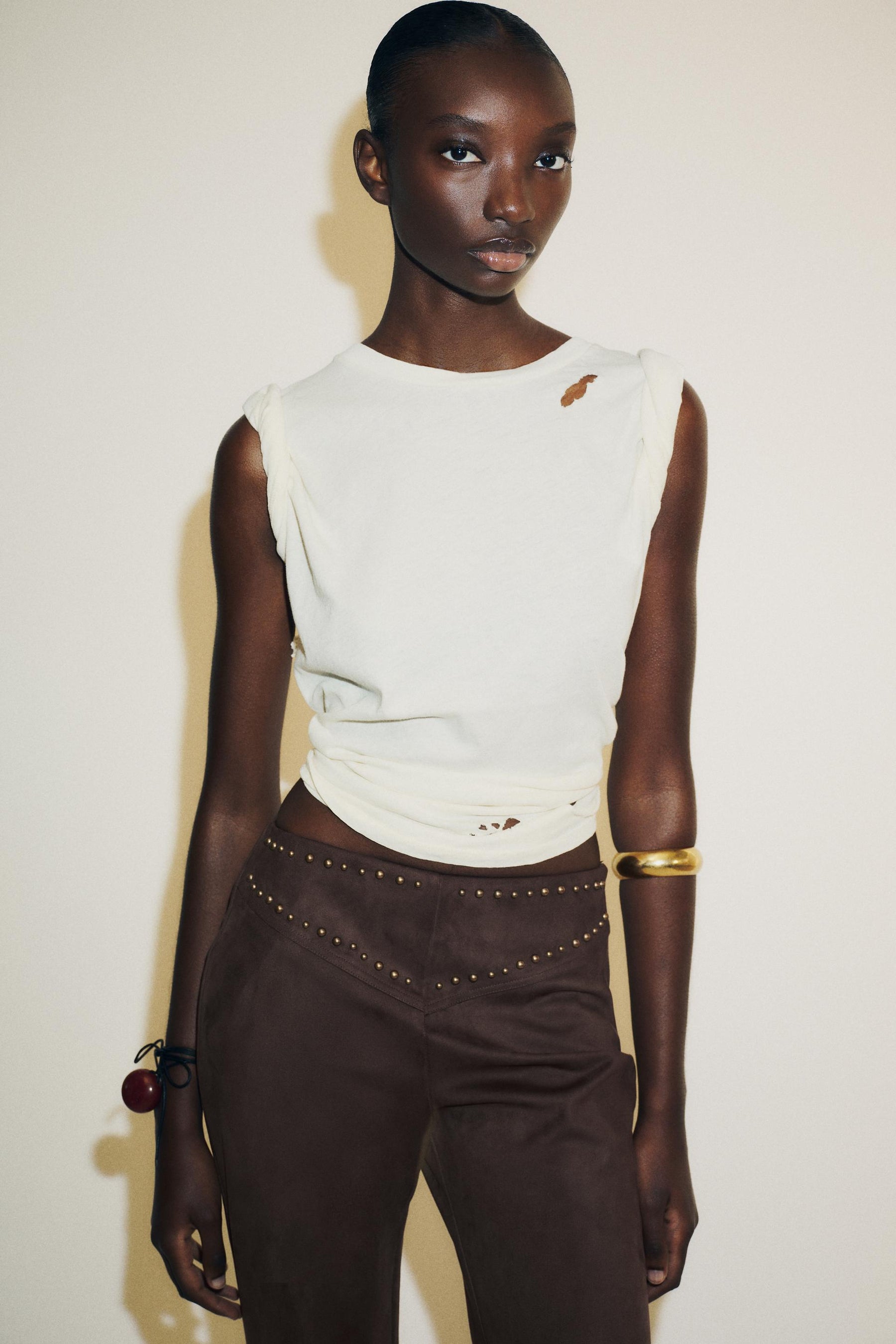 Schlaghose aus Wildlederimitat