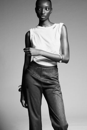 Schlaghose aus Wildlederimitat