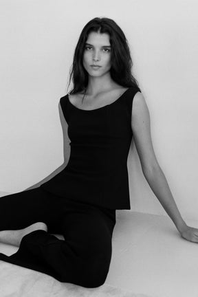 Ärmelloses Crêpe-Top