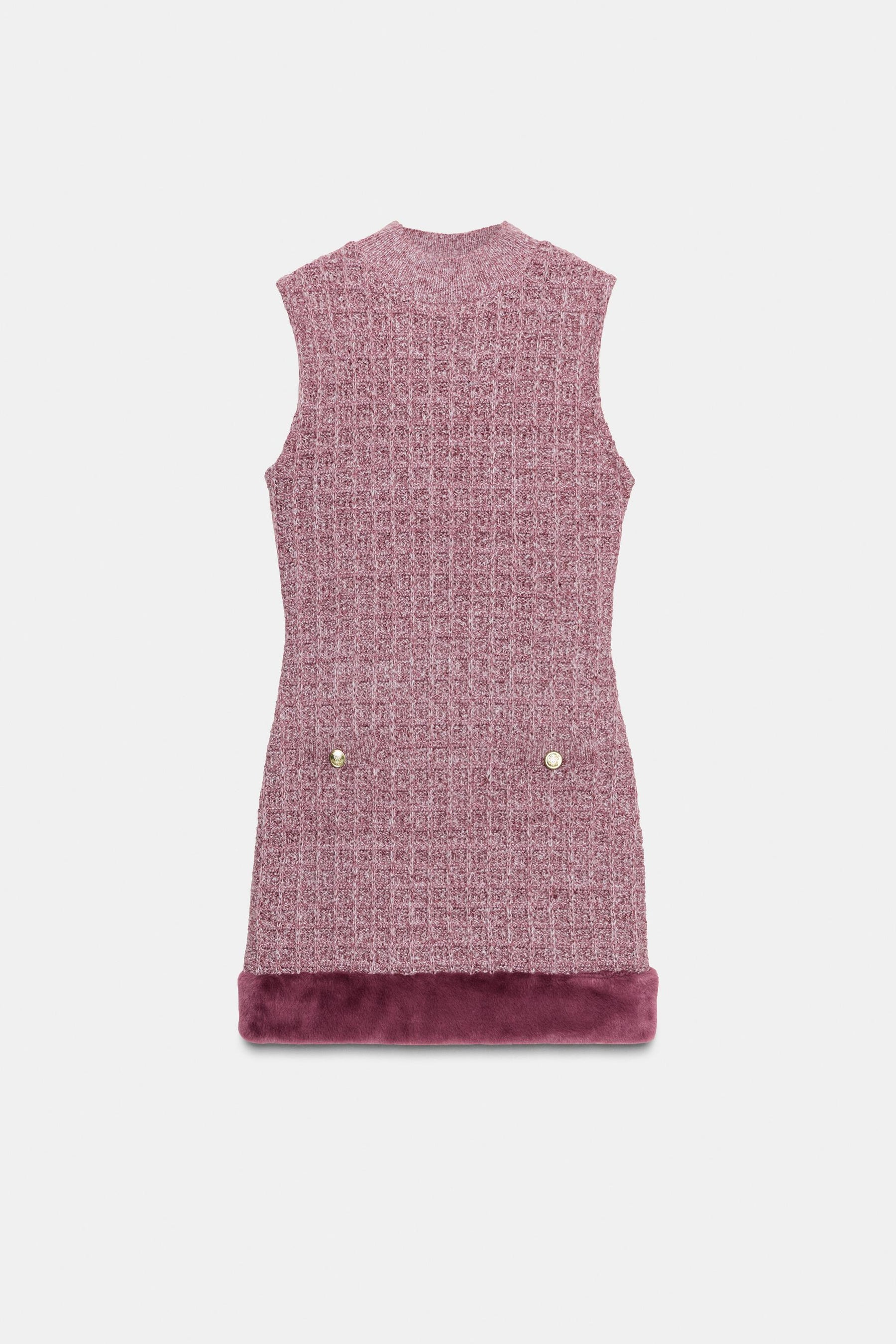 Kleid aus strukturiertem Schaffell