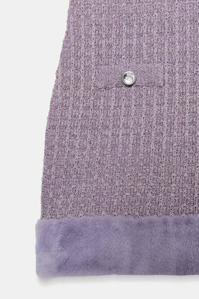 Kleid mit strukturiertem Pelz