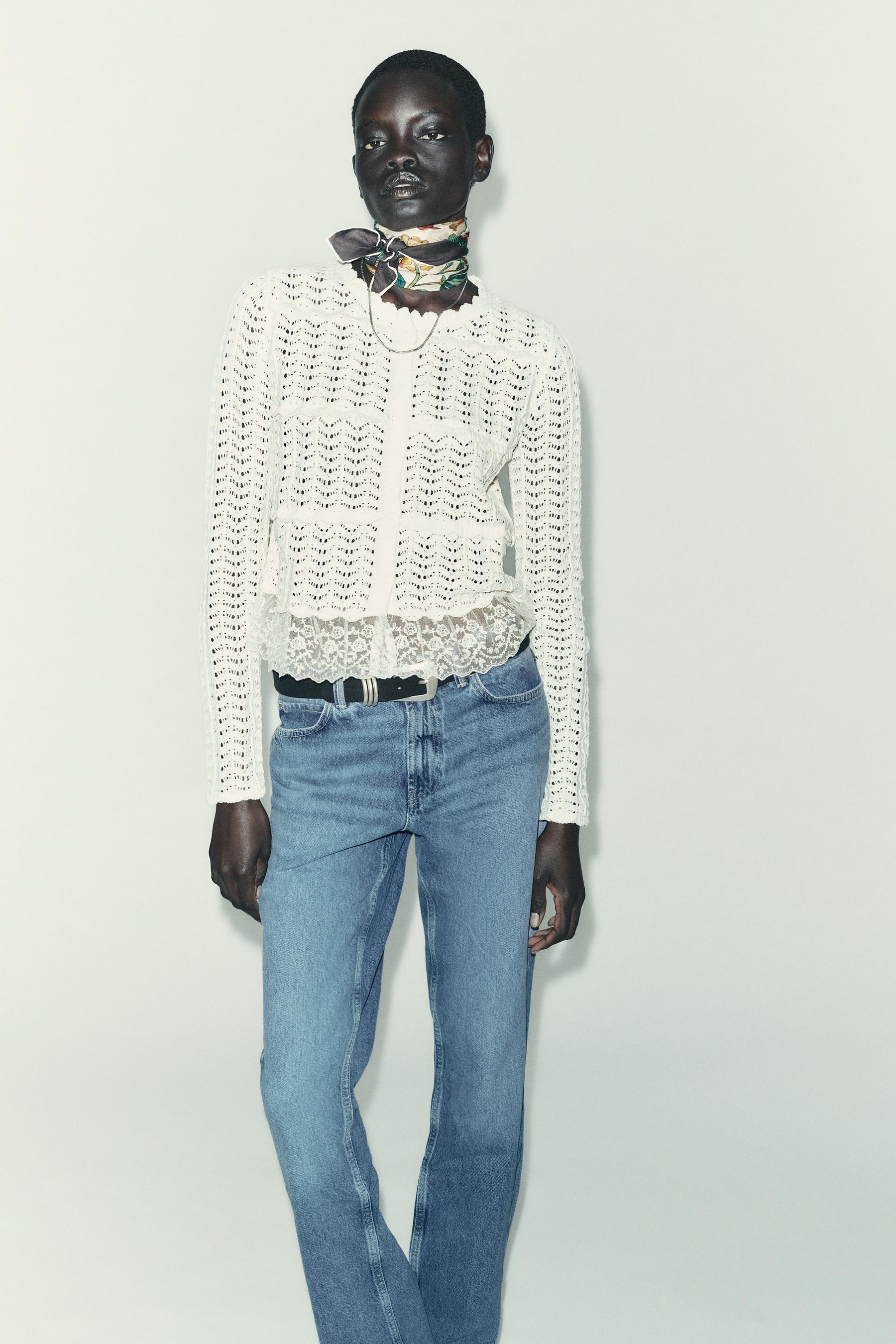 Romantischer Chenille-Cardigan