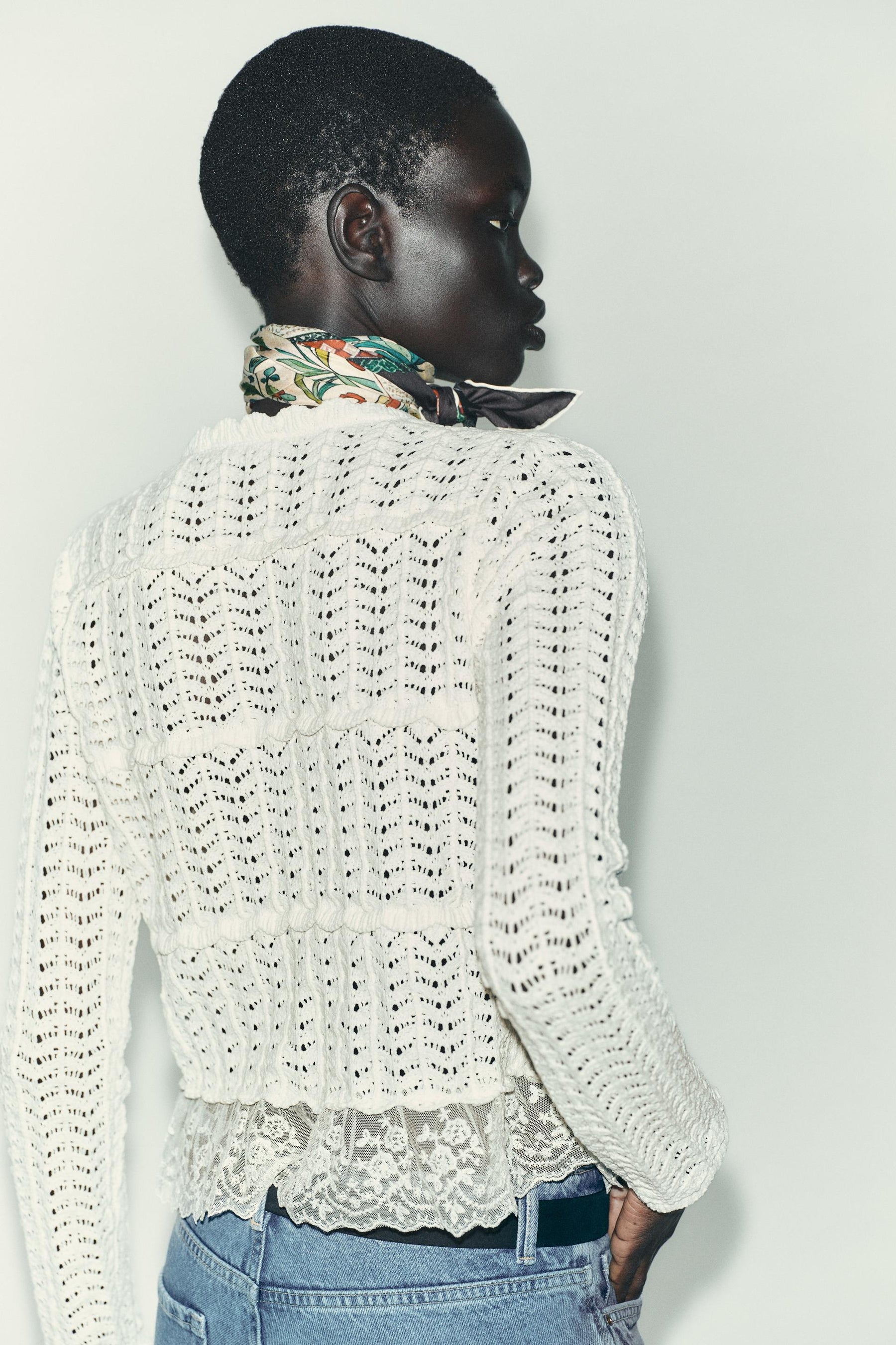 Romantischer Chenille-Cardigan