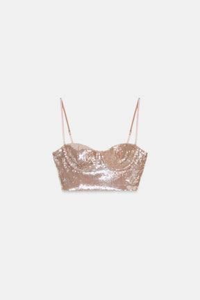 Paillettenbesetztes Bralette-Top