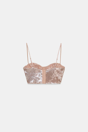 Paillettenbesetztes Bralette-Top