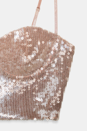 Paillettenbesetztes Bralette-Top