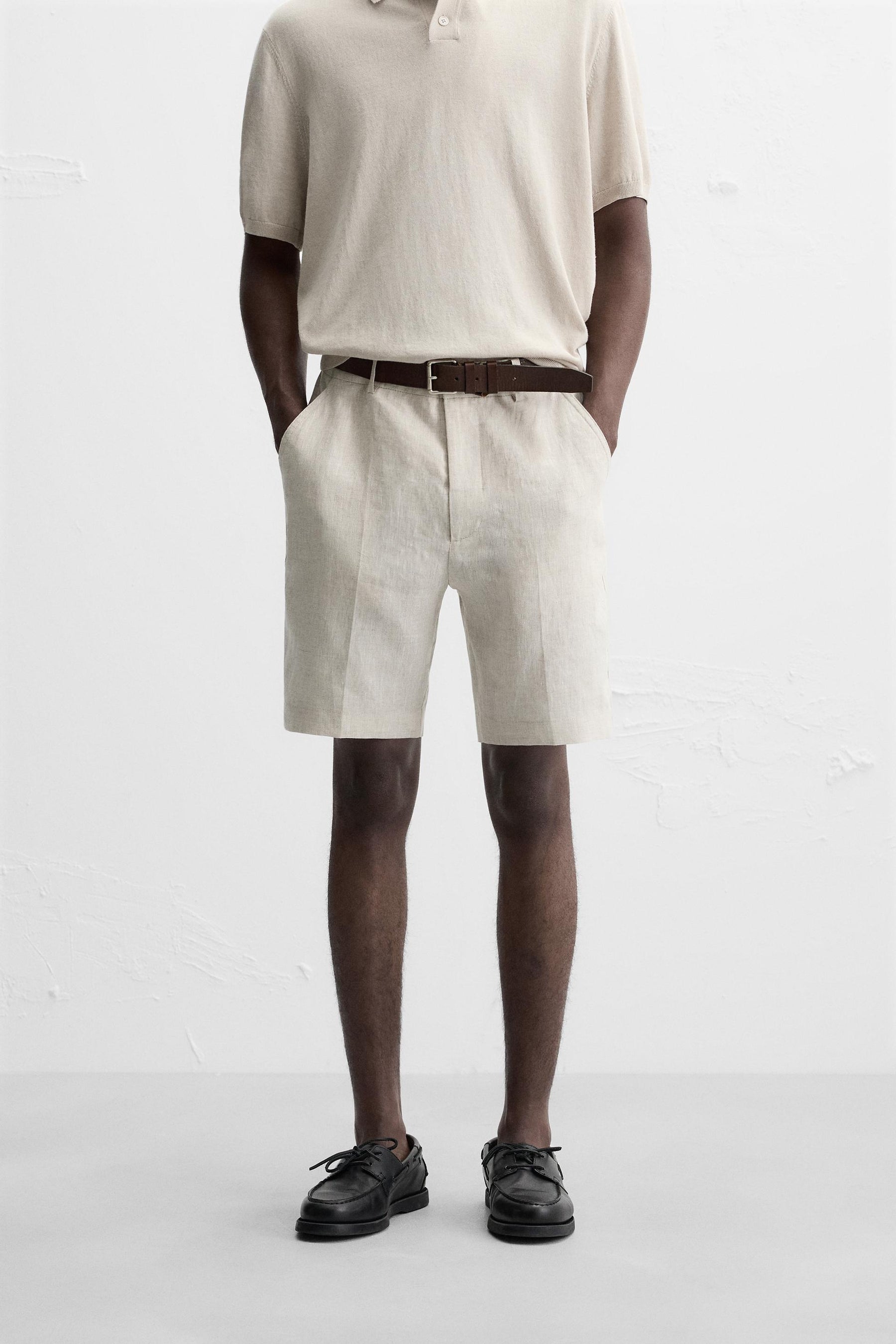 LINEN/COTTON BERMUDA SHORTS - Image 2