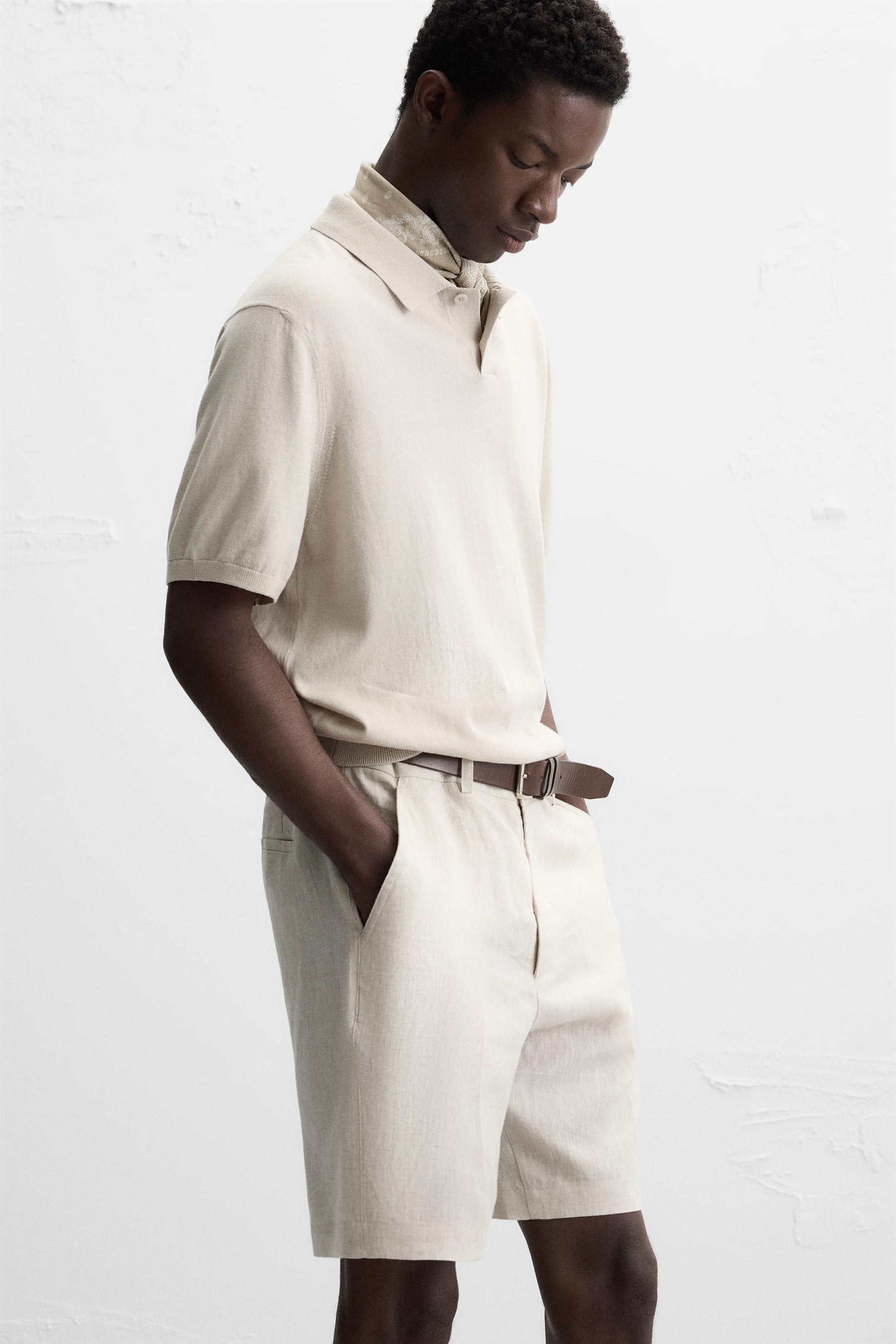 LINEN/COTTON BERMUDA SHORTS - Image 5