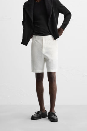 LINEN/COTTON BERMUDA SHORTS - Image 2