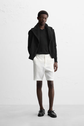 LINEN/COTTON BERMUDA SHORTS - Image 1
