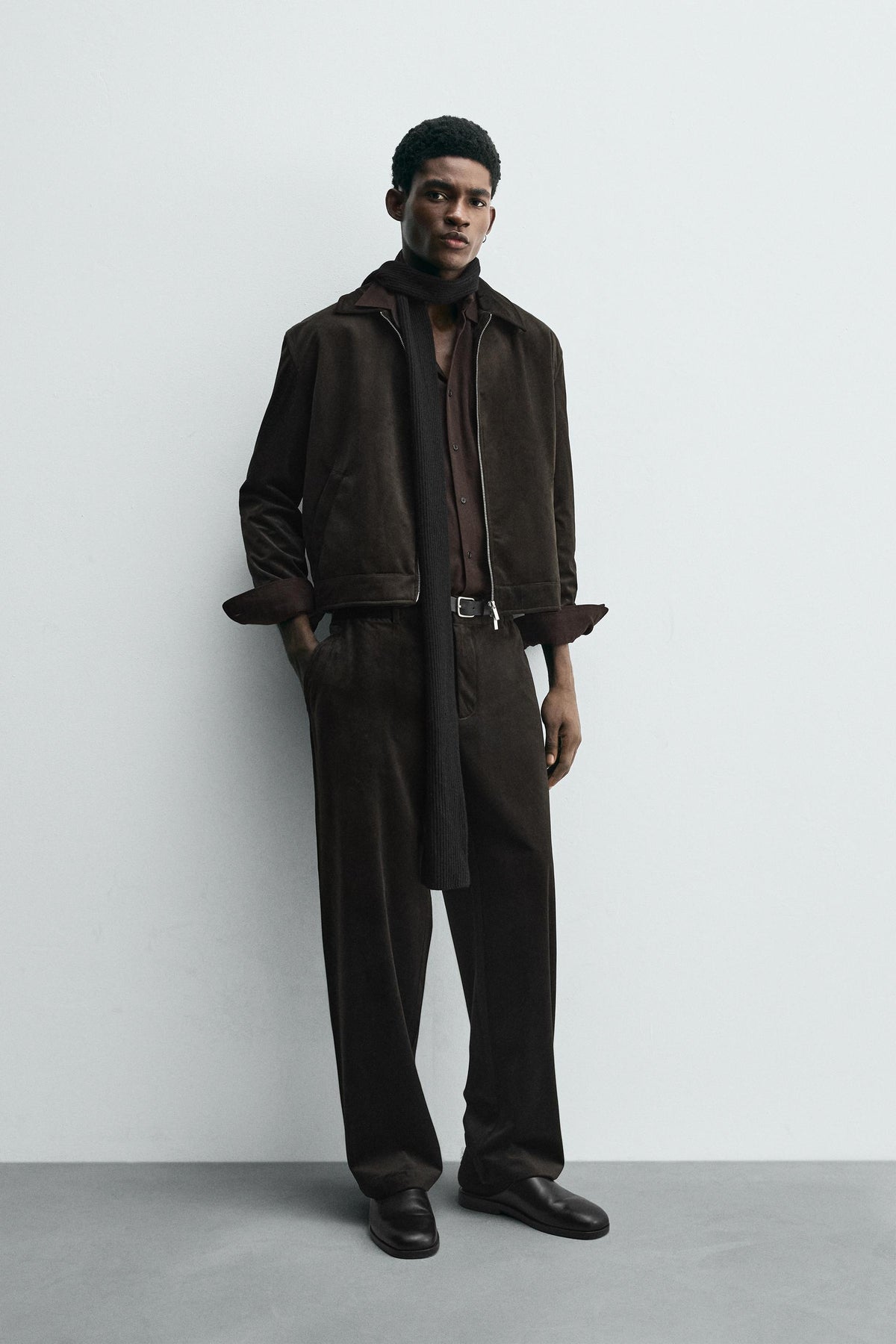 TEXTURED VELVET OVERSHIRT - Image 1
