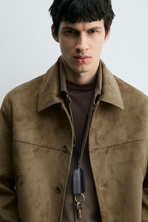 FAUX SUEDE REGULAR FIT JACKET - Image 5