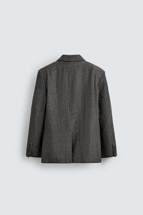 HERRINGBONE WOOL BLEND SUIT BLAZER - Image 7