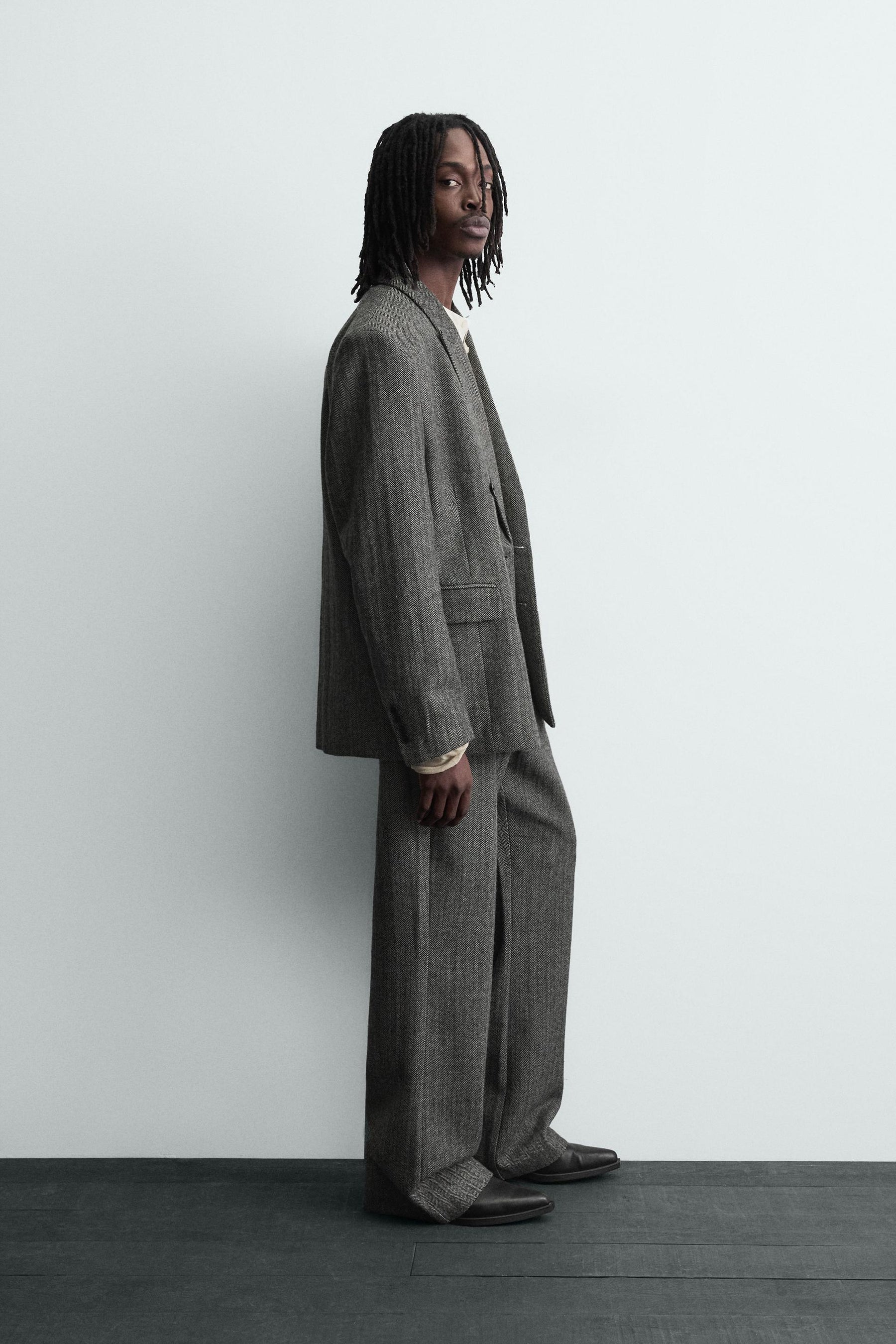 Herringbone Wool Trousers