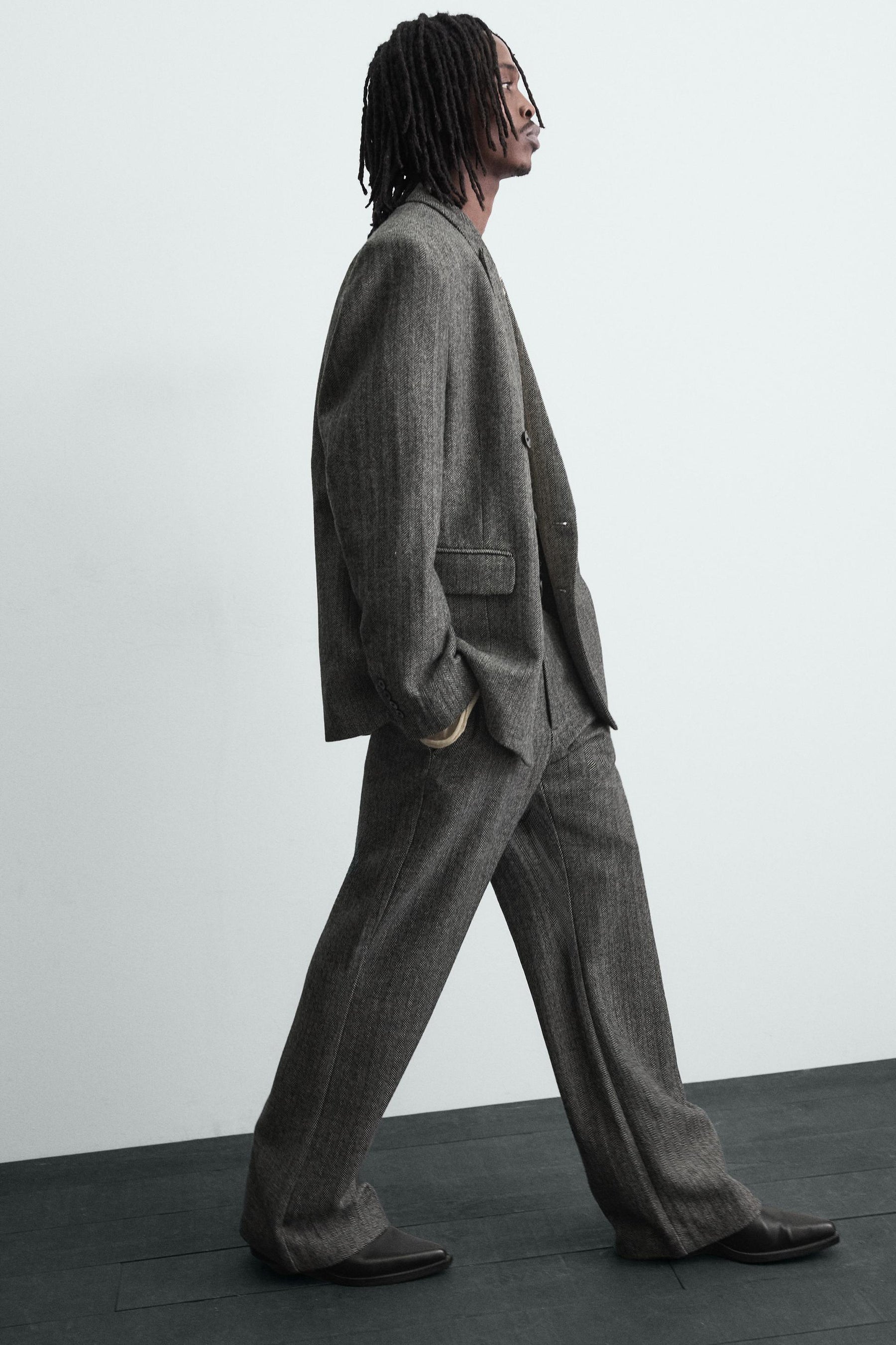 Herringbone Wool Trousers