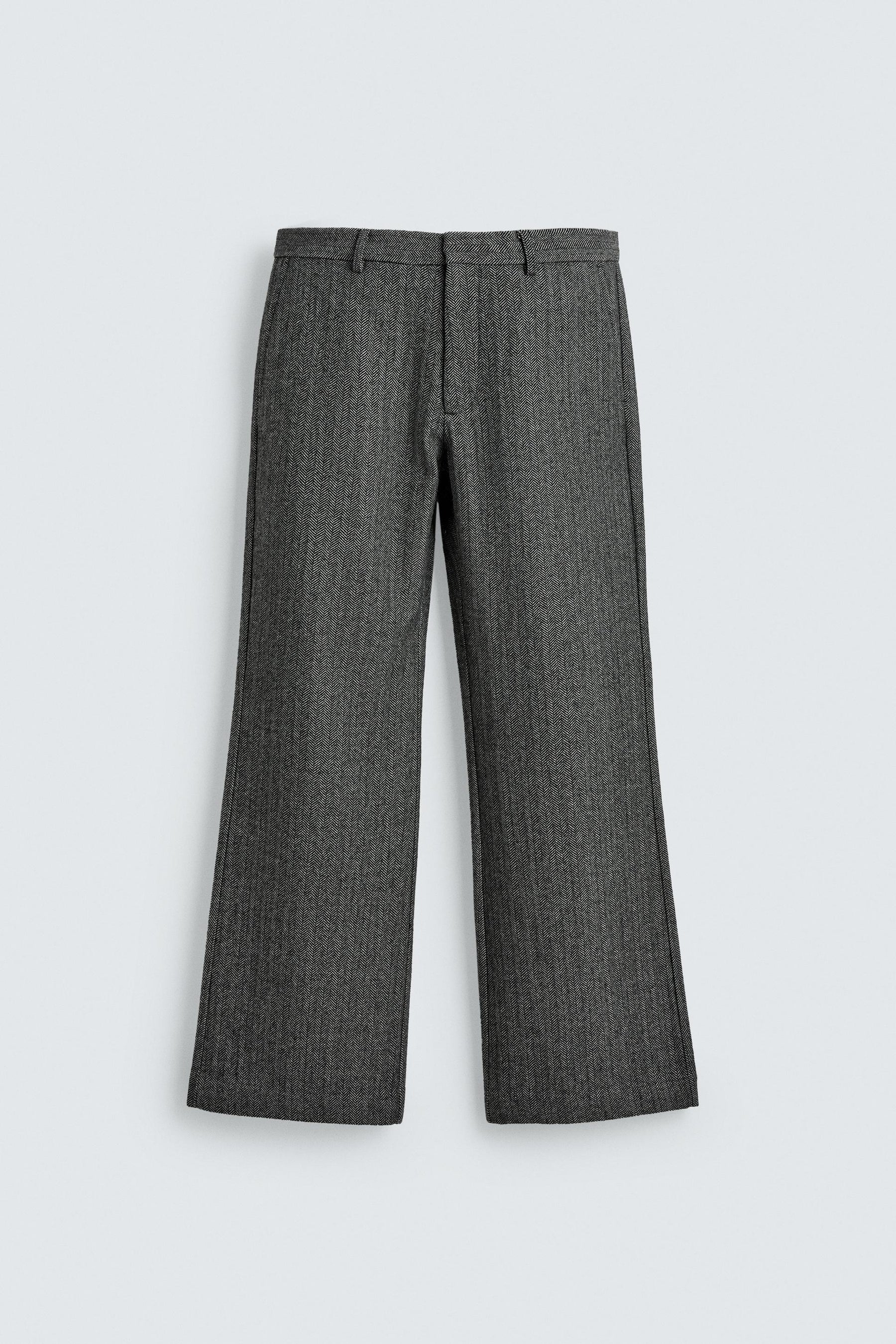 Herringbone Wool Trousers