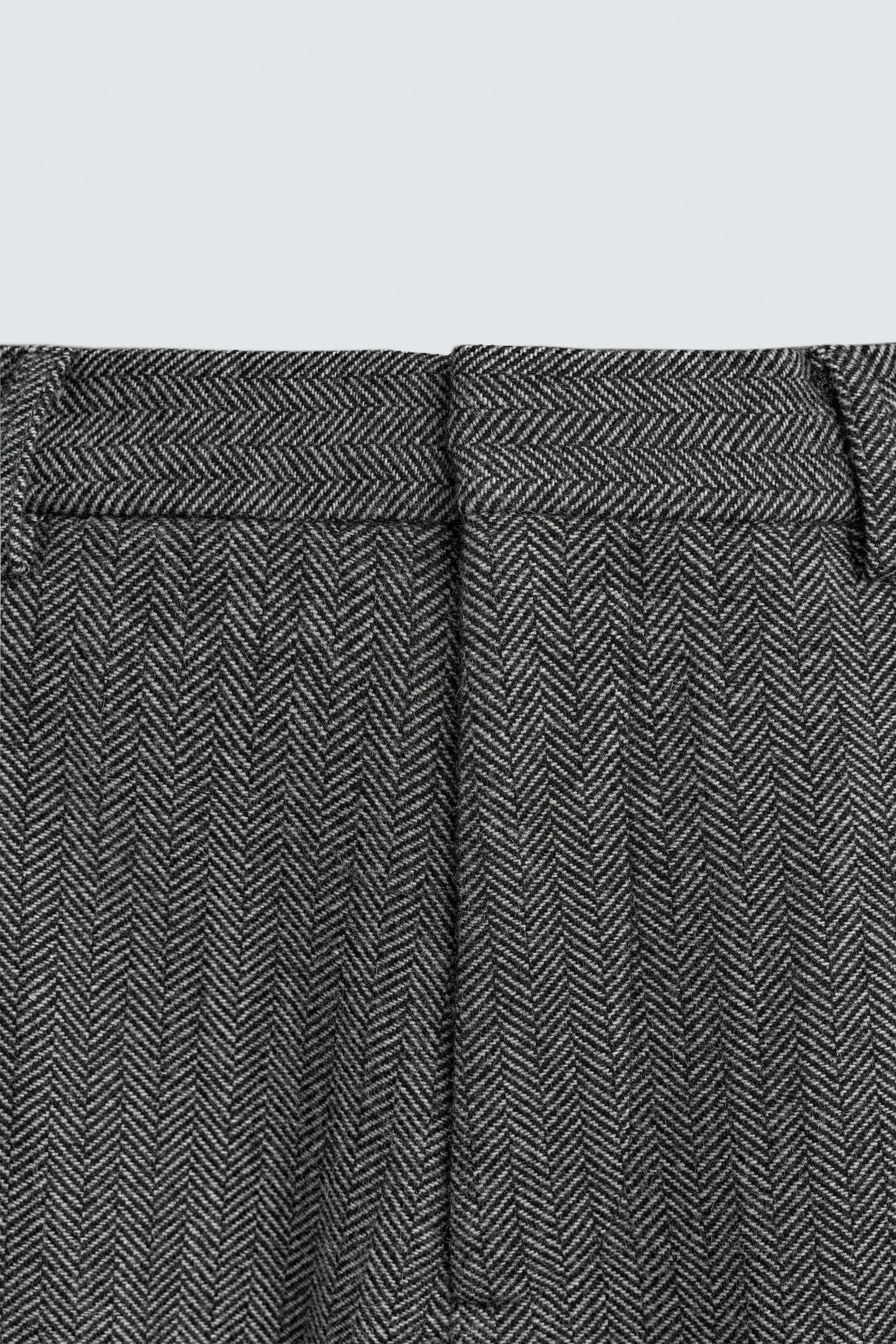 Herringbone Wool Trousers