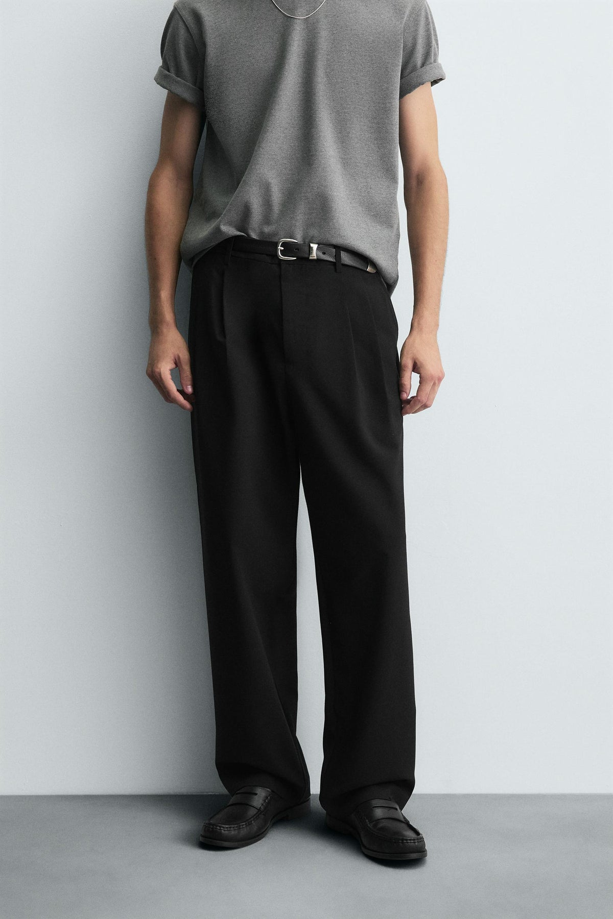 PLEATED WIDE-LEG TROUSERS - Image 2
