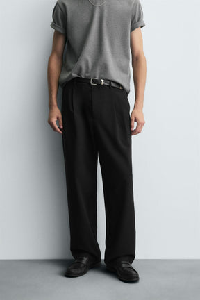 PLEATED WIDE-LEG TROUSERS - Image 2