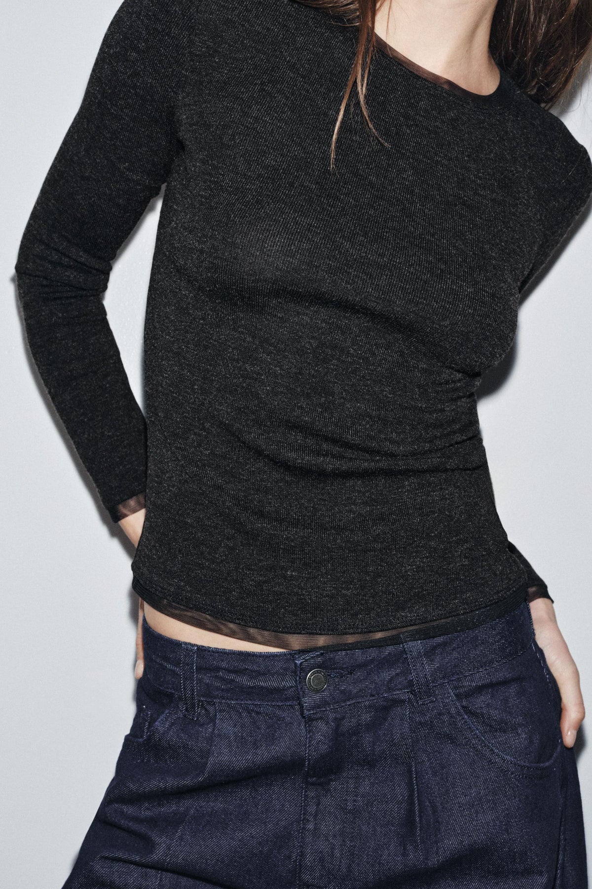 Tüllbesetztes T-Shirt