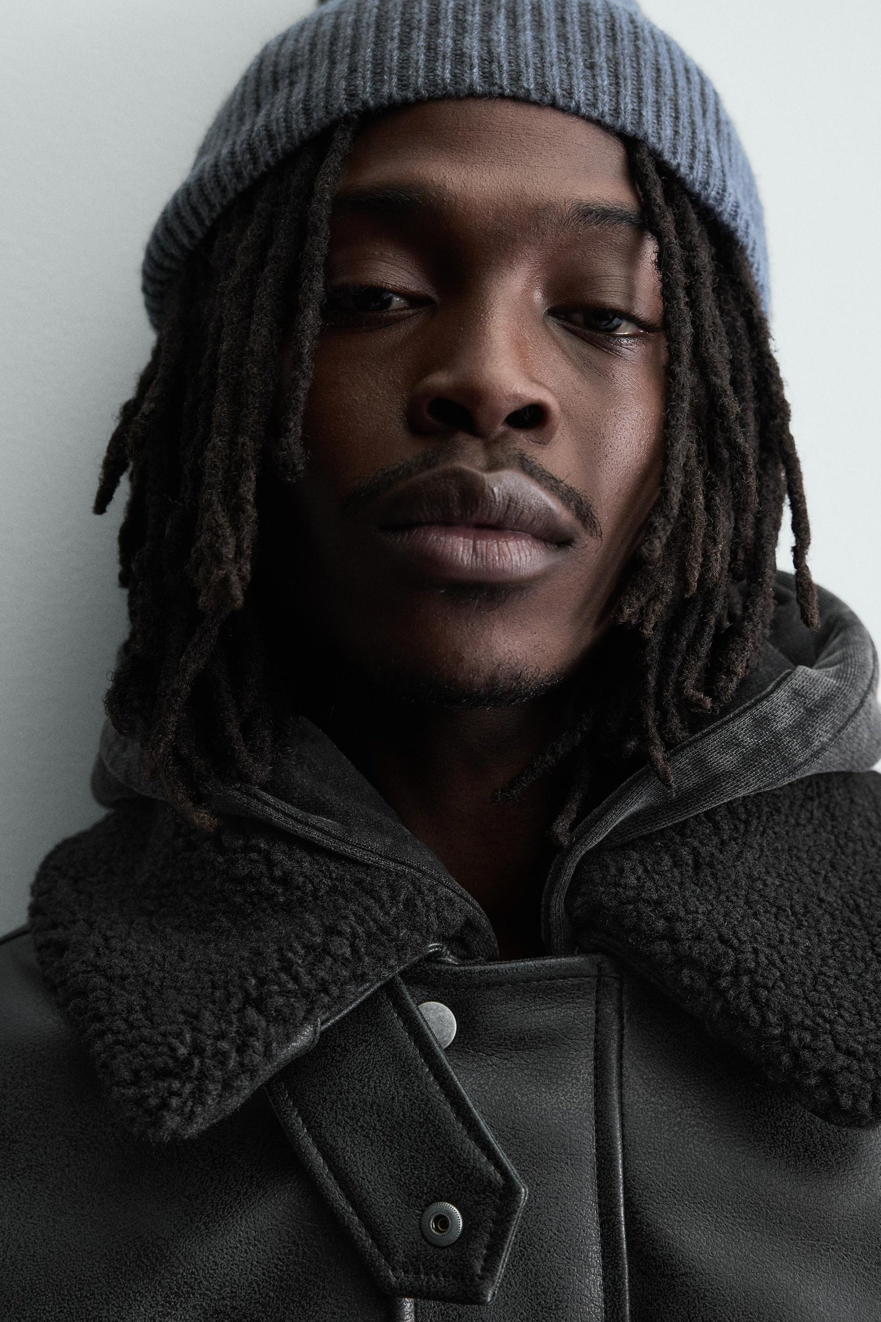 LEATHER EFFECT JACKET WITH DETACHABLE COLLAR - Image 5