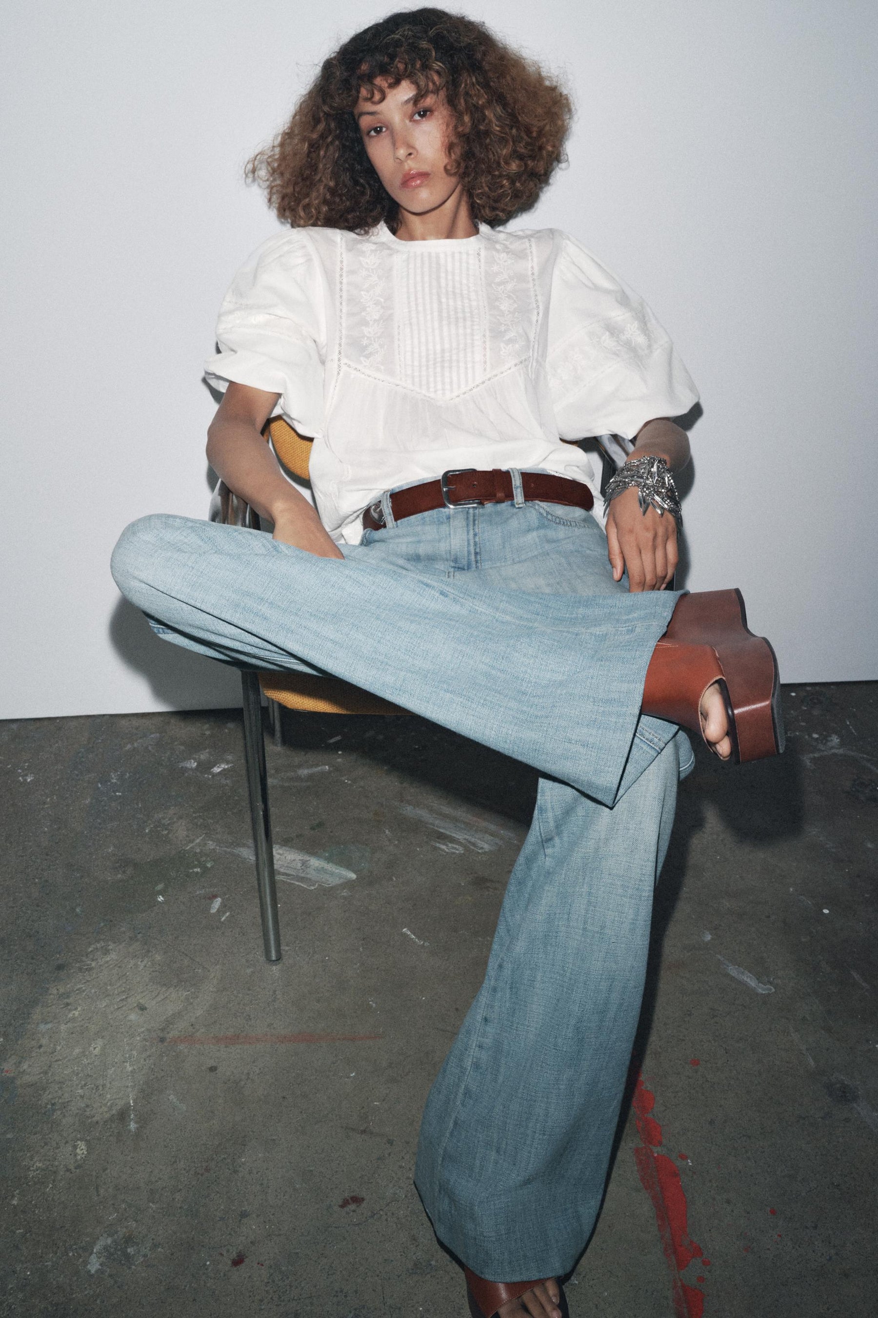 Bestickte romantische Bluse