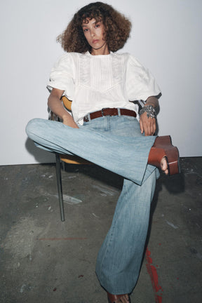 Bestickte romantische Bluse