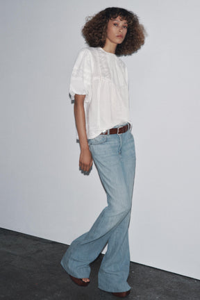 Bestickte romantische Bluse