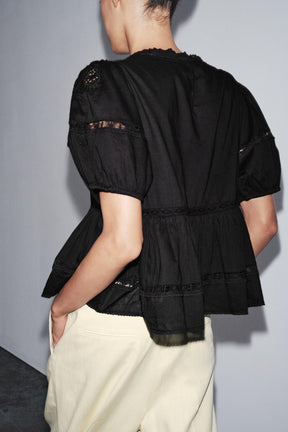 Bestickte romantische Bluse