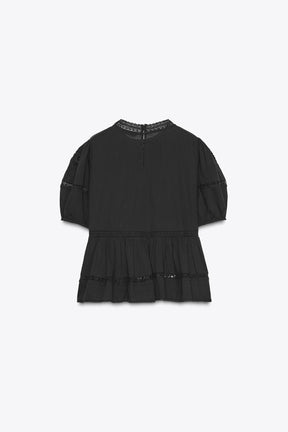 Bestickte romantische Bluse