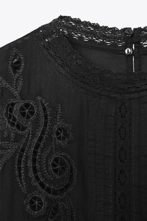 Bestickte romantische Bluse