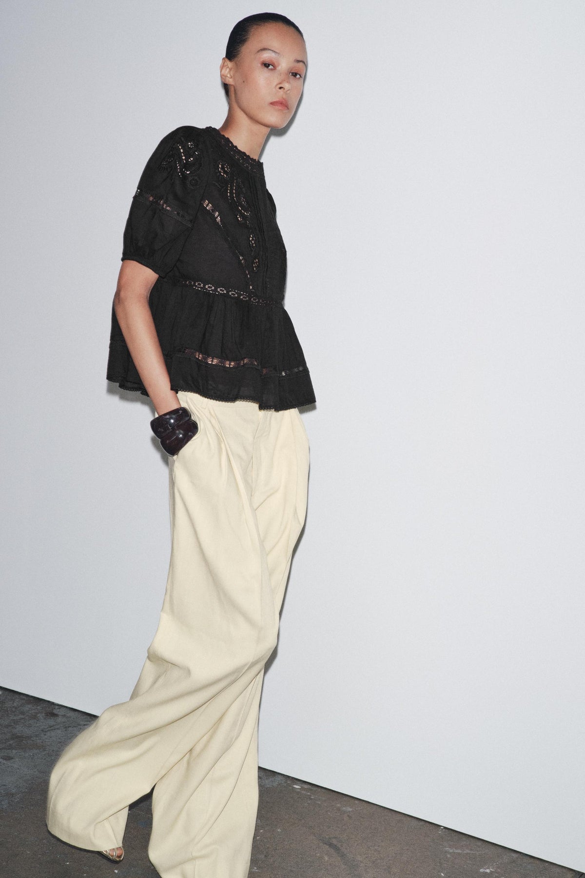 Bestickte romantische Bluse