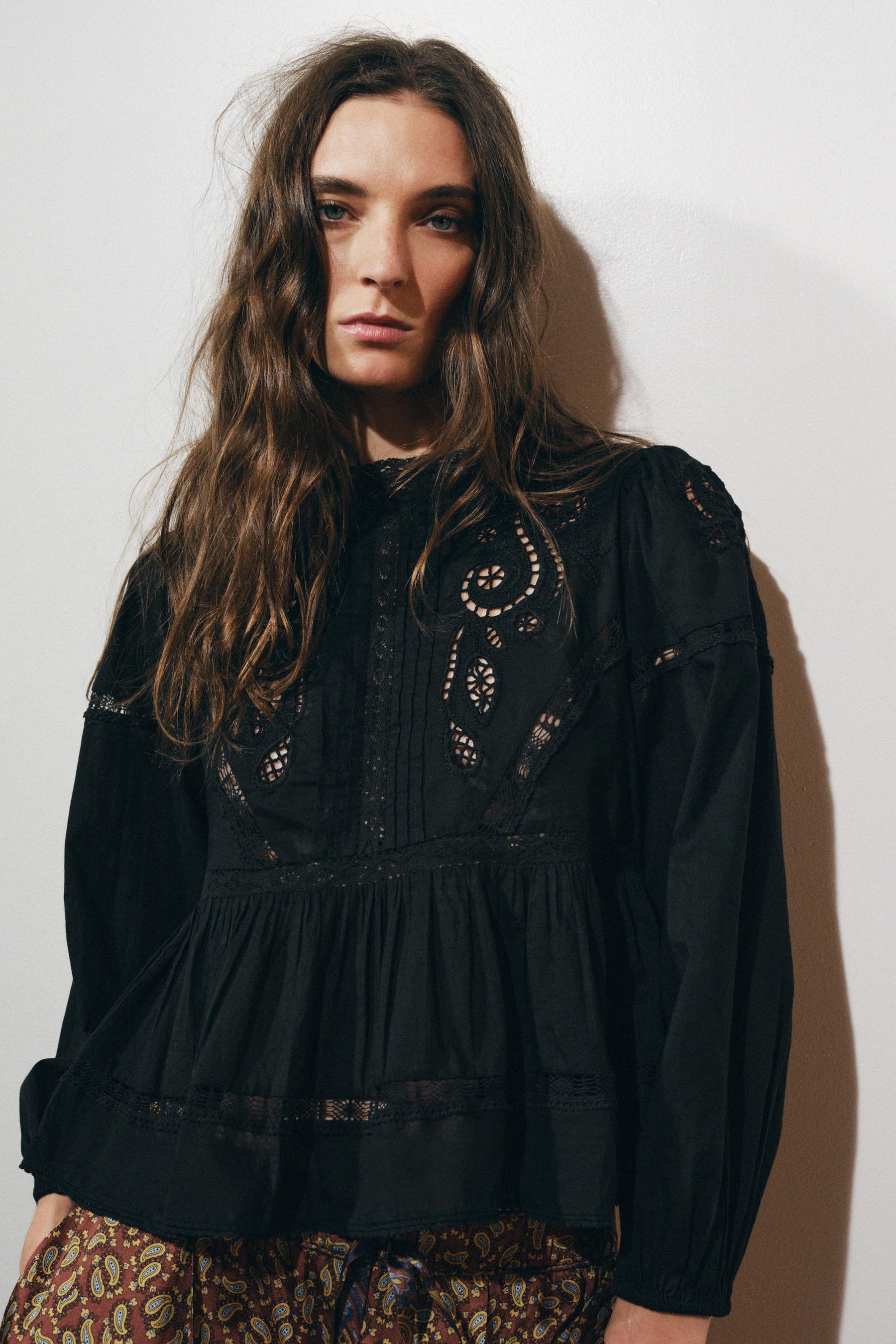 Bestickte romantische Bluse