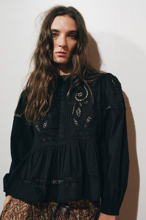 Bestickte romantische Bluse