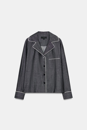 Jeanshemd mit Zierstreifen